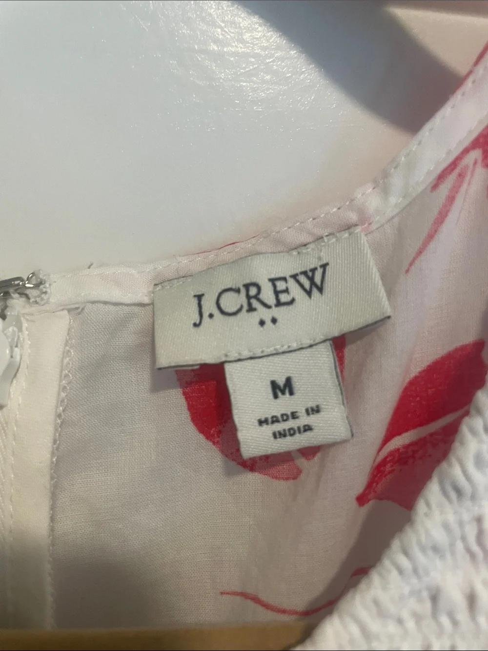 J. Crew White Midi Dress with Red & Blue Nautical Print 🦞